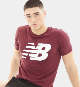 New Balance T-shirt Mens Burgundy