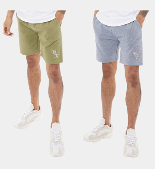 French Connection 2 Pack Shorts Mens Khaki Mid Blue