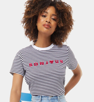 French Connection Top Womens Dark Navy White