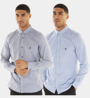 French Connection 2 Pack Shirts Mens Sky Marine