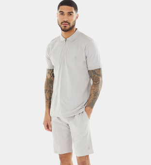 French Connection Polo Shirt Mens Pale Grey