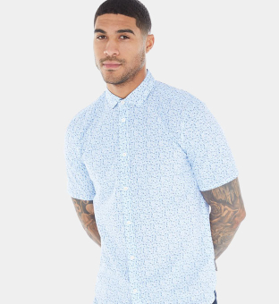 French Connection Shirt Mens Blue White