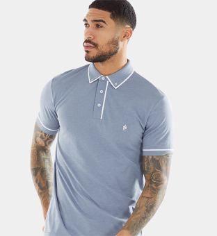 French Connection Polo Shirt Mens Blue