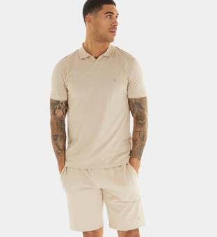 French Connection Polo Shirt Mens Stone