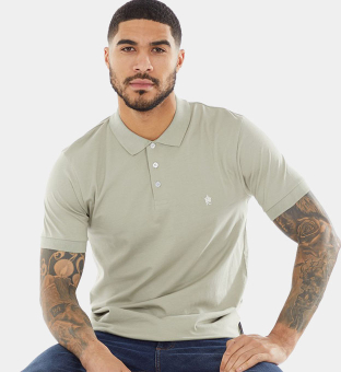 French Connection Polo Shirt Mens Sage White