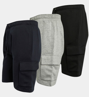 French Connection 3 Pack Shorts Mens Black Marine Light Grey