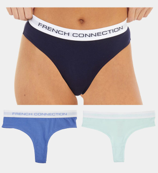 French Connection 3 Pack Briefs Womens Blue _Glacier _Navy