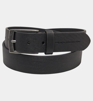French Connection Belt Mens Black Metallic Silver