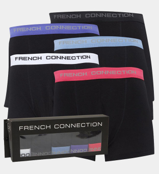French Connection 5 Pack Boxers Mens Black