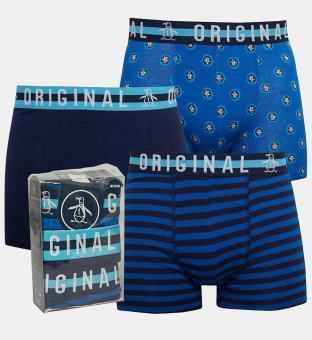 Original Penguin 3 Pack Boxers Mens Blue Navy