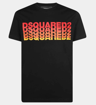 Dsquared2 Fading Logo T-shirt Mens Black
