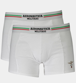 Aeronautica Militare 2 Pack Boxers Mens White