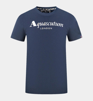 Aquascutum T-shirt Mens Navy Blue