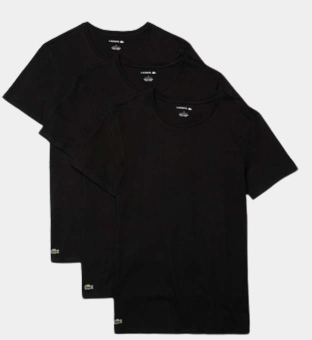 Lacoste 3 Pack T-shirts Mens Black