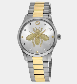Gucci Watch Unisex Gold Silver Grey